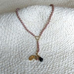 Monet Purple Charm Delicate Detailed Heart Sparkly Unique Necklace